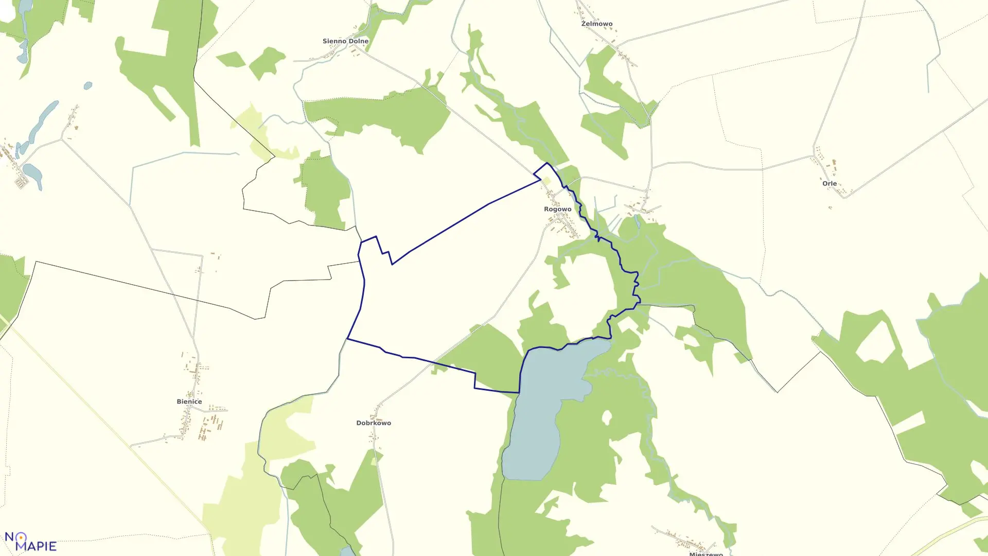 Mapa obrębu Rogowo w gminie Radowo Małe